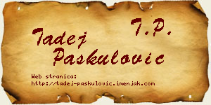 Tadej Paskulović vizit kartica